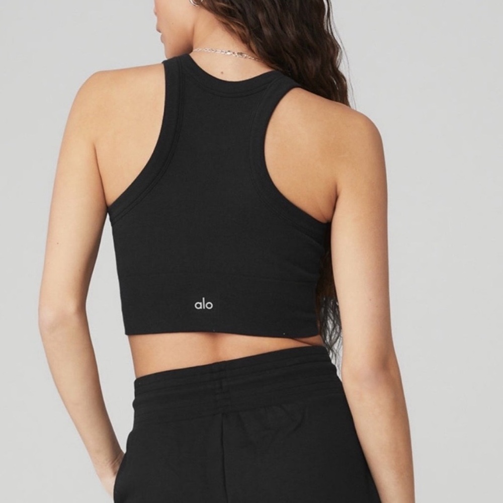 ALO Seamless Delight Black High Neck Bra Size Medium